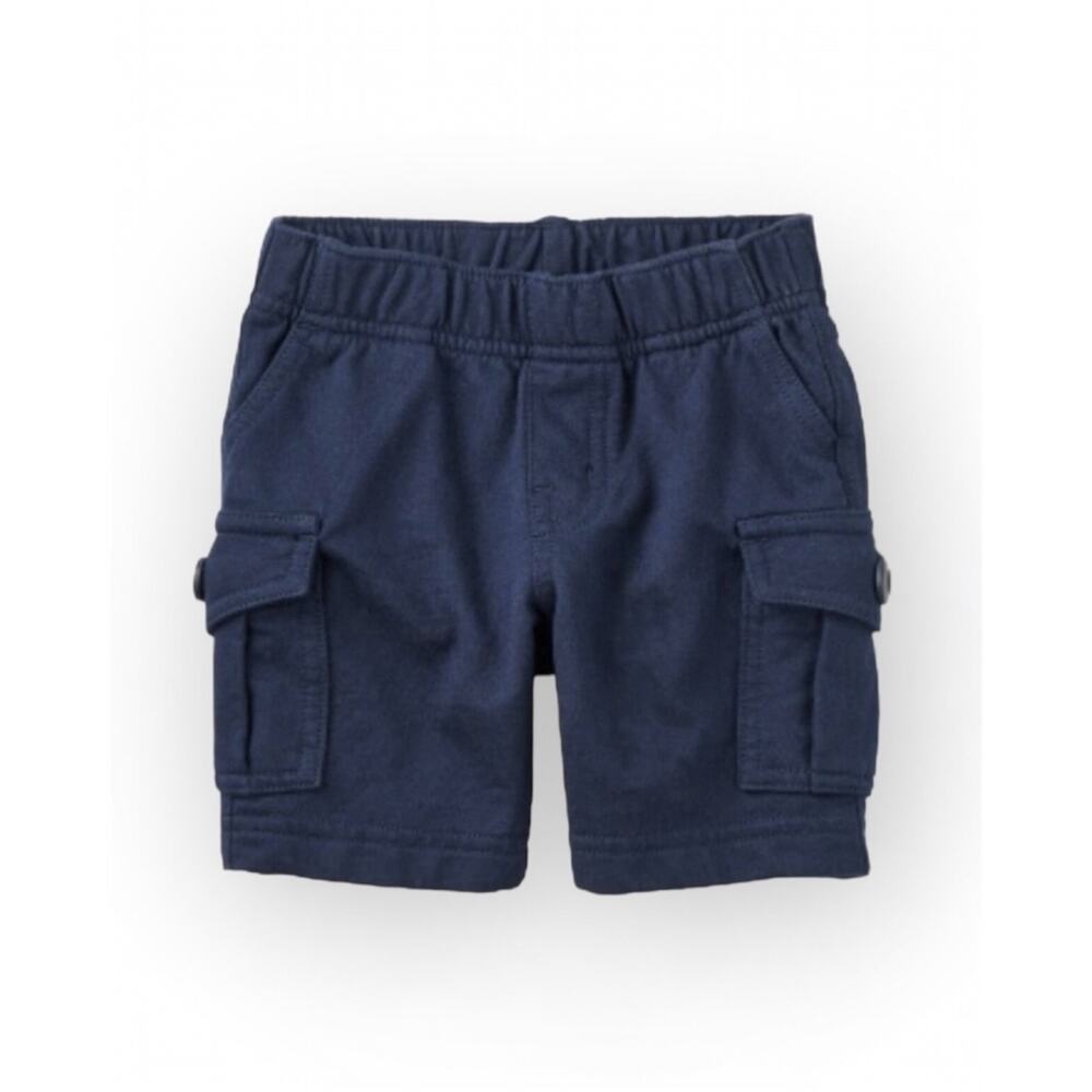 Tea Collection NWT Blue French Terry Cotton Cargo Shorts. 3-6 Months